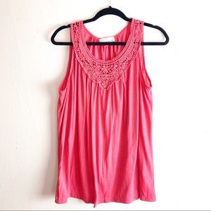 Carolyn Taylor hot pink embroidered tank top